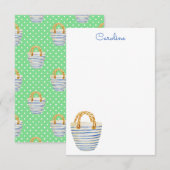 Waterverf Polka Dots Strandtas Portemonnee Bedankkaart (Voorkant / Achterkant)