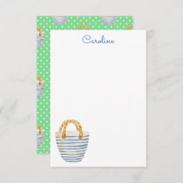 Waterverf Polka Dots Strandtas Portemonnee Bedankkaart