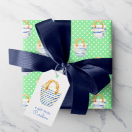 Waterverf Polka Dots Strandtas Portemonnee Cadeaulabel