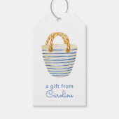 Waterverf Polka Dots Strandtas Portemonnee Cadeaulabel (Voorkant)