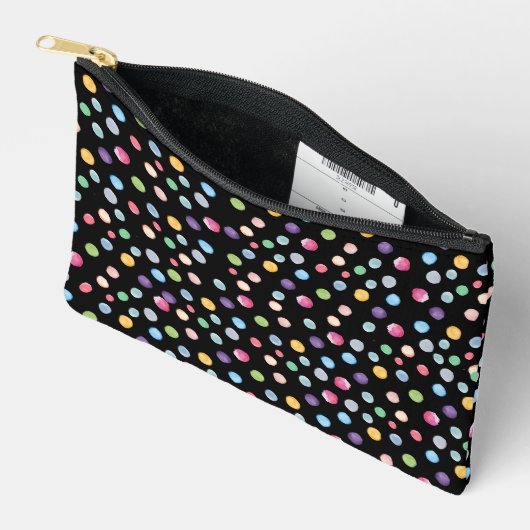 Waterverf polka stippen op zwart etui (Open)