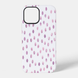 Waterverf polka stippen, roze geometrische achterg iPhone 12 hoesje