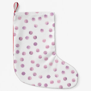 Waterverf polka stippen, roze geometrische achterg kleine kerstsok