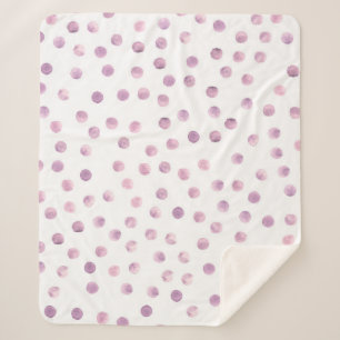 Waterverf polka stippen, roze geometrische achterg sherpa deken