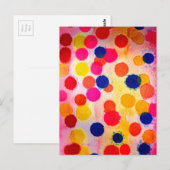 Waterverf polka stipt schattige cirkels briefkaart (Voorkant / Achterkant)