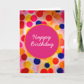 Waterverf polka stipt schattige cirkels kaart (Voorkant)