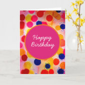 Waterverf polka stipt schattige cirkels kaart (Gele Bloem)