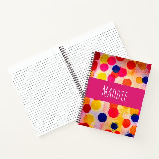 Waterverf polka stipt schattige cirkels notitieboek (Binnen)