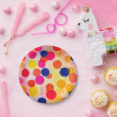 Waterverf polka stipt schattige cirkels papieren bordje (Feest)