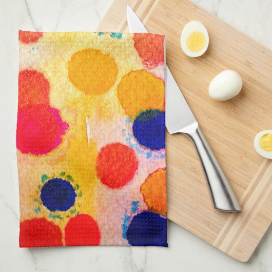 Waterverf polka stipt schattige cirkels theedoek (Quarter Fold)