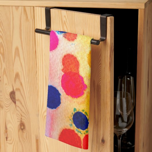 Waterverf polka stipt schattige cirkels theedoek (Derde Gevouwen)