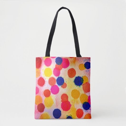 Waterverf polka stipt schattige cirkels tote bag (Voorkant)