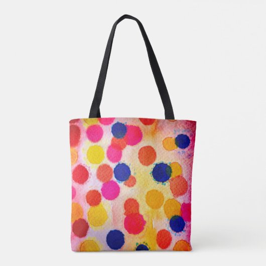 Waterverf polka stipt schattige cirkels tote bag (Achterkant)