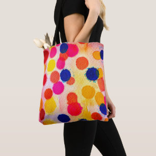 Waterverf polka stipt schattige cirkels tote bag