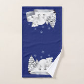 Waterverf poly Beer pijnbomen sneeuwvlokken Bad Handdoek (Handdoek)