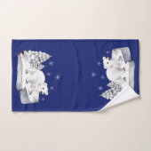 Waterverf poly Beer pijnbomen sneeuwvlokken Bad Handdoek (Handdoek)