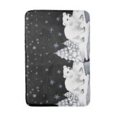 Waterverf poly Beer pijnbomen sneeuwvlokken Badmat (Voorkant Verticaal)