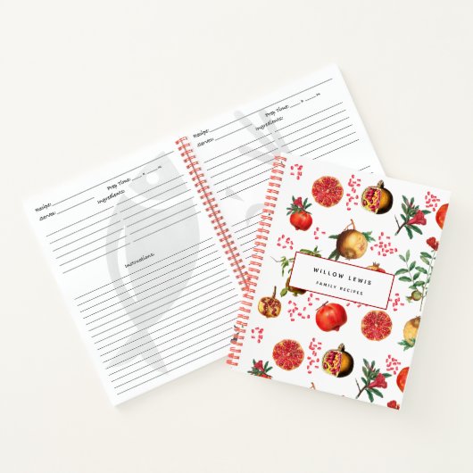 Waterverf Pomegranaat mediterrane fruitoogst Notitieboek (Binnen)