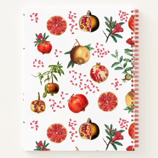 Waterverf Pomegranaat mediterrane fruitoogst Notitieboek (Achterkant)