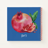 Waterverf Pomegranaat met Hebreeuws Word "Rimmon" Notitieboek (Achterkant)