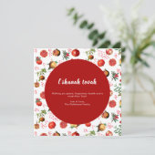 Waterverf Pomegranate Fruit Pattern Rosh Hashanah Feestdagenkaart (Staand voorkant)