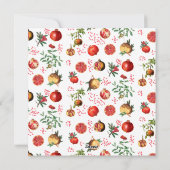 Waterverf Pomegranate Fruit Pattern Rosh Hashanah Feestdagenkaart (Achterkant)