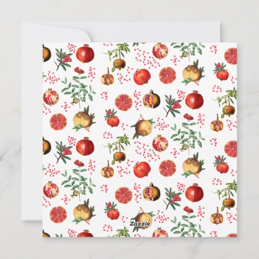 Waterverf Pomegranate Fruit Pattern Rosh Hashanah Feestdagenkaart (Achterkant)