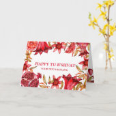 Waterverf Pomegranate Happy Tu B'shvat Kaart (Gele Bloem)