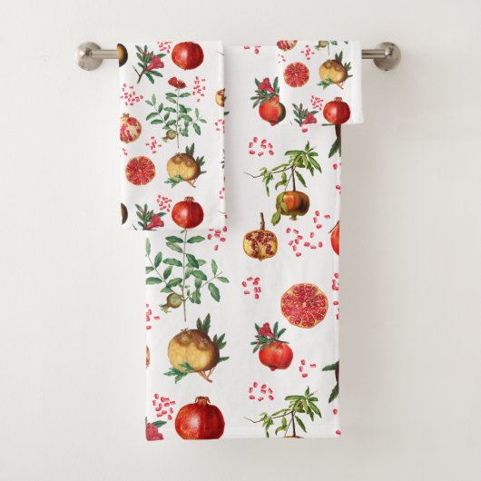 Waterverf Pomegranate Mediterranean Fruit Pattern Bad Handdoek (Insitu)