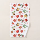Waterverf Pomegranate Mediterranean Fruit Pattern Bad Handdoek (Handdoek)