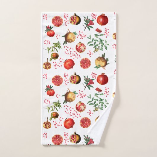 Waterverf Pomegranate Mediterranean Fruit Pattern Bad Handdoek (Handdoek)