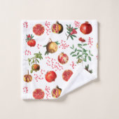 Waterverf Pomegranate Mediterranean Fruit Pattern Bad Handdoek (Wasdoekje)