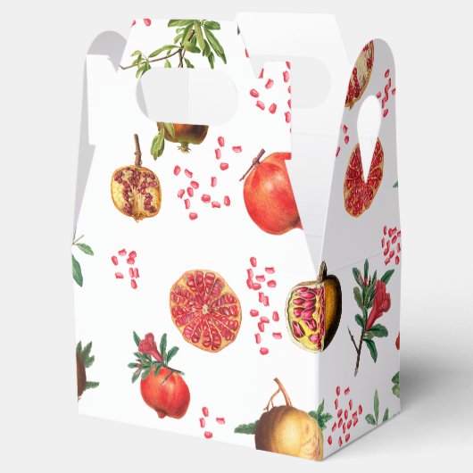 Waterverf Pomegranate Mediterranean Fruit Pattern Bedankdoosjes (Geopend)