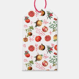 Waterverf Pomegranate Mediterranean Fruit Pattern Cadeaulabel
