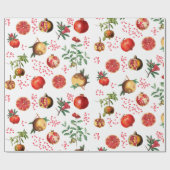Waterverf Pomegranate Mediterranean Fruit Pattern Cadeaupapier (Vlak)