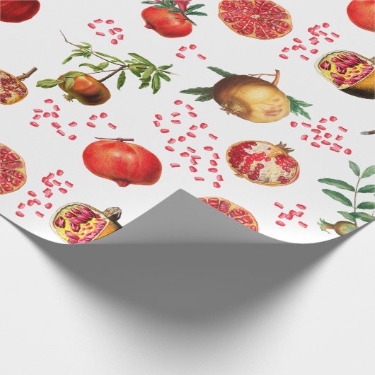 Waterverf Pomegranate Mediterranean Fruit Pattern Cadeaupapier (Hoek)