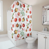 Waterverf Pomegranate Mediterranean Fruit Pattern Douchegordijn (In situ)