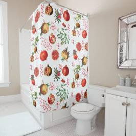 Waterverf Pomegranate Mediterranean Fruit Pattern Douchegordijn