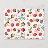 Waterverf Pomegranate Mediterranean Fruit Pattern Feestdagenkaart (Voorkant)
