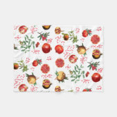 Waterverf Pomegranate Mediterranean Fruit Pattern Fleece Deken (Voorkant (Horizontaal))