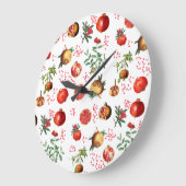 Waterverf Pomegranate Mediterranean Fruit Pattern Grote Klok (Hoek)