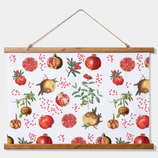 Waterverf Pomegranate Mediterranean Fruit Pattern Hangend Wandkleed (Voorkant)