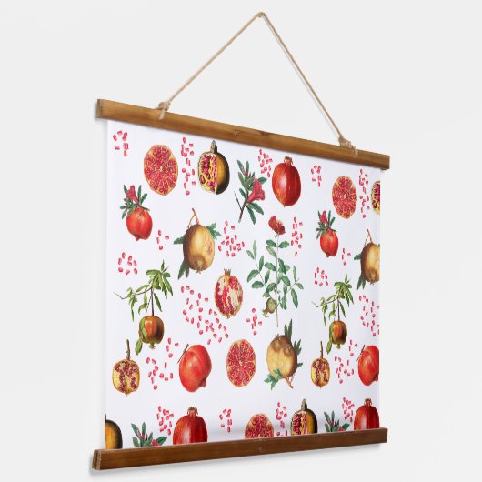 Waterverf Pomegranate Mediterranean Fruit Pattern Hangend Wandkleed (Gebogen)