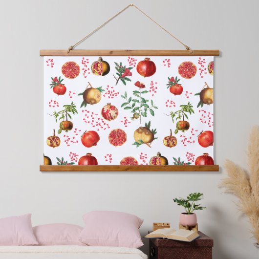 Waterverf Pomegranate Mediterranean Fruit Pattern Hangend Wandkleed (Slaapkamer)