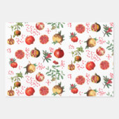 Waterverf Pomegranate Mediterranean Fruit Pattern Inpakpapier Vel (Voorkant 3)