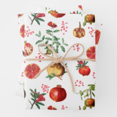 Waterverf Pomegranate Mediterranean Fruit Pattern Inpakpapier Vel (In situ)