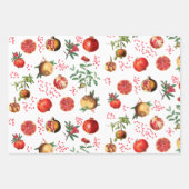 Waterverf Pomegranate Mediterranean Fruit Pattern Inpakpapier Vel (Voorkant)