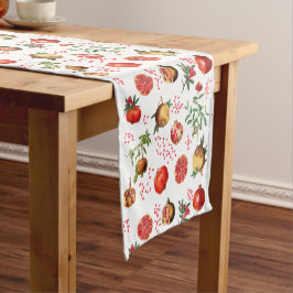 Waterverf Pomegranate Mediterranean Fruit Pattern Korte Tafelloper