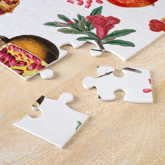Waterverf Pomegranate Mediterranean Fruit Pattern Legpuzzel (Zijkant)