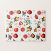 Waterverf Pomegranate Mediterranean Fruit Pattern Legpuzzel (Horizontaal)